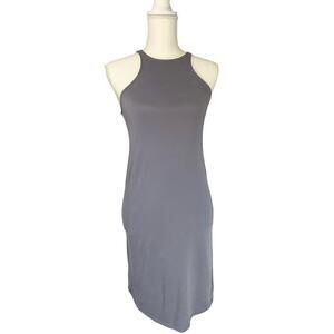 PST Los Angeles By Project Social T Gray High Chest Fitted Midi Dress sz Small